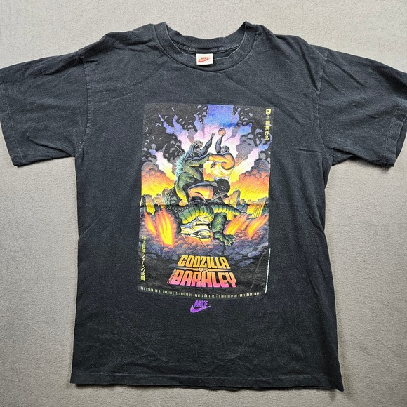 Vintage Nike Godzilla Charles Barkley Shirt Adult Large Black Basketball 90s